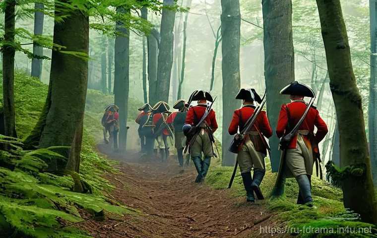 더 패트리어트 주요 전투 분석 - **Prompt 1: The Spark of Retaliation**
    A determined man, Benjamin Martin, in his late 40s, with ...