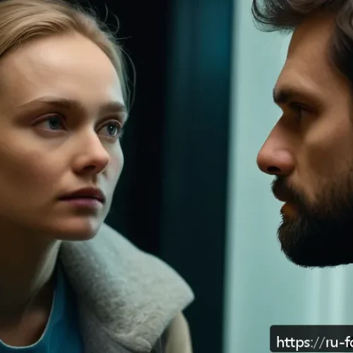 Home 17 더 디펜스 시즌별 결말 - A dramatic close-up of two main characters from a Russian psychological drama series in a dimly lit ...